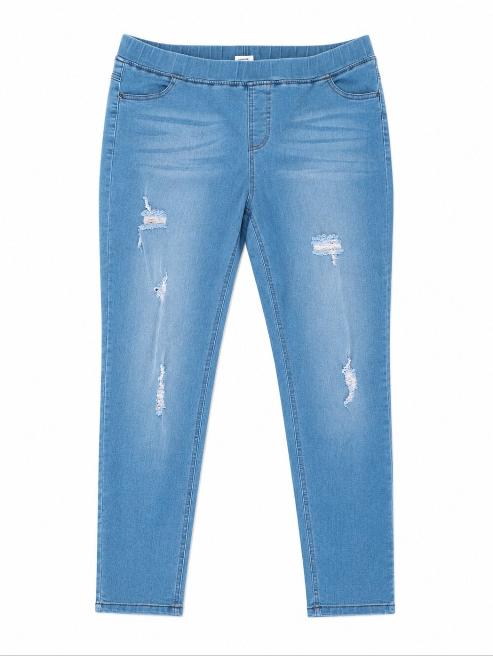 Jvini Pull On Light Wash Distressed Jeggings Size 2XL